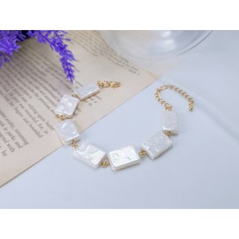 페스타 사각 클래식 박스 핵진주 데일리 볼드 포인트 엘레강스 팔찌