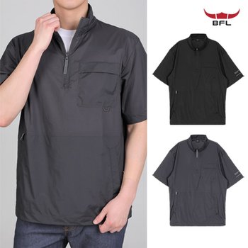 BFL 아이스맨 남성 아이스 냉감 쿨링 경량 아노락 나일론 반팔 집업 티셔츠(M5ST35)