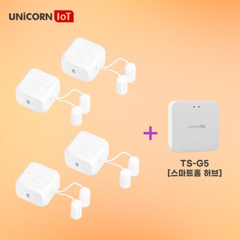 유니콘IoT 충전식 스마트핑거터치봇 4세트 + 스마트홈허브(TS-G5) 묶음상품 원격제어 스마트스위