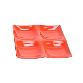 업소용 120EPQ84 멜라민 정사절 접시(중)(빨강색)