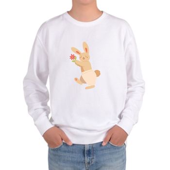 기모맨투맨 꽃 RABBIT 웃는토끼 바지입은 토끼가 남자기모맨투맨