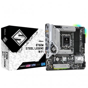 [해외] ASRock B760M Steel Legend WiFi Intel CPU(LGA1700) B760 DDR5 Micro ATX 마더보드 12세대 ·