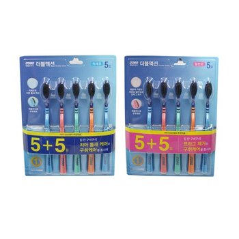 더블액션 5+5개입 2080 칫솔 기능성칫솔 구강관리 치아관리 가글 미세모