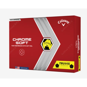 캘러웨이 크롬소프트 축구공 트루비스 형광노랑 골프공 3피스