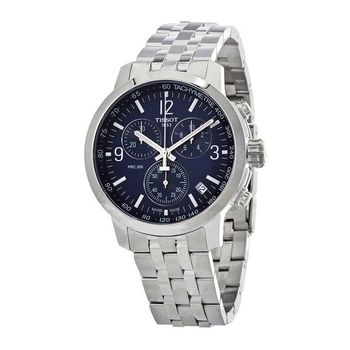 [해외] Tissot 티쏘 PRC 200 크로노그래프 쿼츠 블루 다이얼 남성 시계 7444765