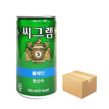 씨그램 플레인 190ml x 30캔 1박스 탄산수 음료수 (10514704)