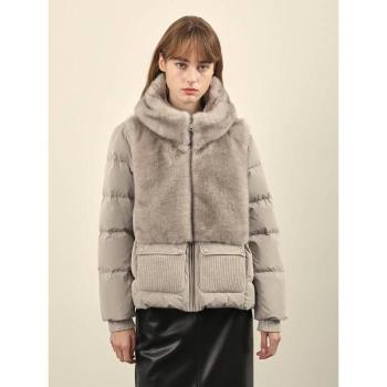 올리비아로렌 HC04 역시즌 인조 퍼 배색  점퍼 VVCKD4WA291 (39243299)