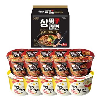 상남자라면 x1팩 + 틈새고기짬뽕컵 x5개 + 꼬꼬면컵 x5개