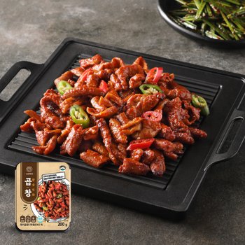 [오늘출발] [푸딩팩토리] 싱글팩토리 참숯 직화 곱창 200g 돼지곱창볶음 야식 캠핑요리 소주안주 양념곱창