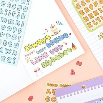 뚱파벳 한글 영문 숫자 스티커 라벨 스티커 세트 문구/사무용품