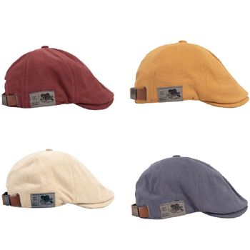 여자헌팅캡 남자 봄 버건디 노란색 카페알바 커플 헌팅캡 모자