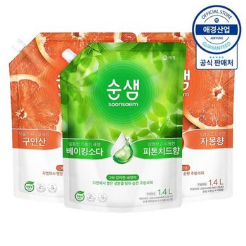 순샘 믹스앤매치 주방세제 리필 1.4L ,3개