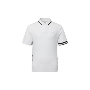 골프반팔티 VQA RHRFJ41395 스트라이프 로고 니트 반팔 폴로 셔츠 White