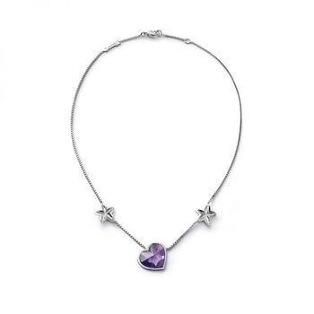 [해외] Baccarat 우먼 Sterling Silver 퍼플 크리스탈 하트 And 스타 프린세스 Bracelets 2812857 11993