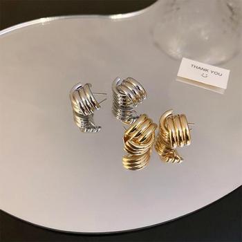 유니버스 스프링 순은 드롭 여자 러블리 심플 하객 원터치 패션 귀걸이 실버 골드 925 X ( 2매입 )