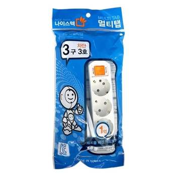 나이스 BY40QQ28 멀티탭 차단 3구3호/2.5m 박스(40개입)