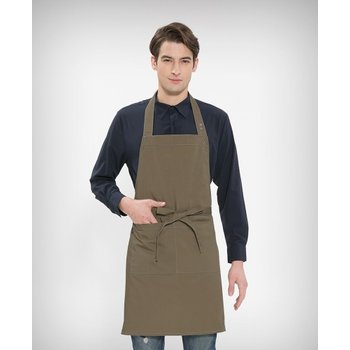 [팀쿡]목걸이형 단색 앞치마 - 라이트카키