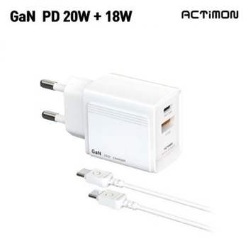 C C+USB포트 충전기 엑티몬 to 후니케이스 20W+18W PD 충전기 고속충전기