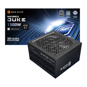 맥스엘리트 MAXWELL DUKE 1300W 80PLUS 플래티넘 풀모듈러 ATX3.1 블랙 파워