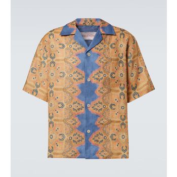 발렌티노 리넨 루즈 핏 프린트 셔츠 124615944