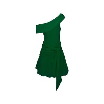 사틴 AZEEZA 카바리 원숄더 타이 미니 드레스 KAVARIMINI EMERALD TP44915188