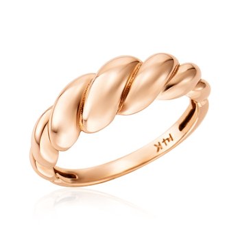 [비앤비골드] 18K 플럼 커브 꼬임 트위스트 반지 SRS42135