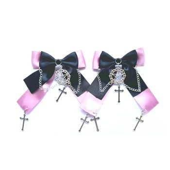 [해외] 오노데라야 펭귄랜드 클래식 마법 소녀의 오각형 체인 크로스 리본 헤어 클립 2개