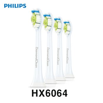 (필립스) HX-6064 소닉케어 다이아몬드클린 칫솔모 HX6064 스탠다드 Optimal White/블랙 택1