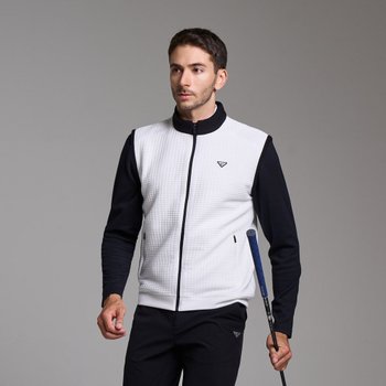 다운블로우 남성스포츠 골프웨어 자가드 풀집업 베스트 DB6515M