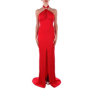 Elisabetta Franchi 로고 플라크 드레이프 레드 카펫 드레스 AB71747E2 CG5 TP9