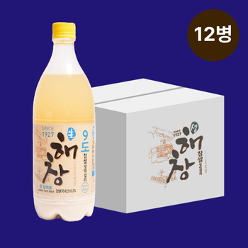 [1BOX] 해창막걸리 9도 900ml X 12병 해남 막걸리 프리미엄 생 탁주 해창주조장
