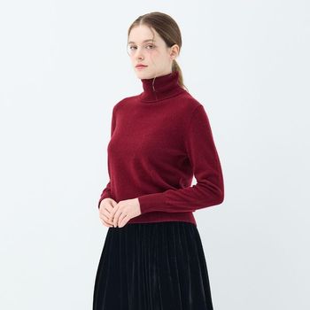캐시미어 100 베이직 피튜니아 터틀넥 풀오버  UFKKTN340C WINE _P404393486