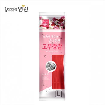 명진 황토숯 일반고무장갑 대 22x38cm 레드
