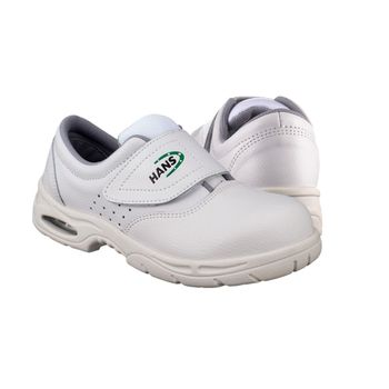 한스 QJX482Z5 천연소가죽 고탄성PU 4형 찍찍이타입 크린룸화 안전화 HS202AIR