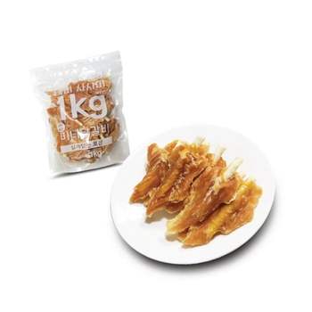 테비 사사미 1kg 미니닭갈비 대용량간식 강아지간식 노령견간식