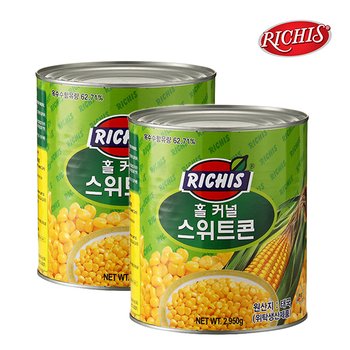 메가커피 동서 리치스 홀 커널 스위트 콘 2.95kg 2개세트