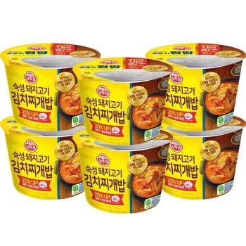 오뚜기 숙성 돼지고기 김치찌개밥 310g X 6개 컵밥 간편식 (S27438067)