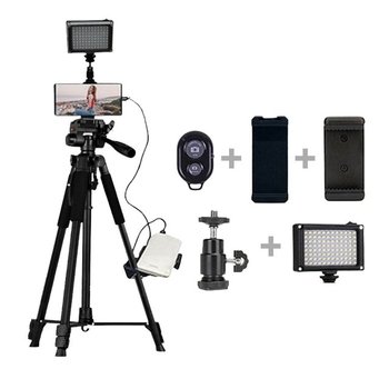 고품질 인터넷방송 촬영장비 스마트폰 유튜버 삼각대 LED 조명 세트 (WC560A1)