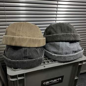 빈티지 QVD996P6 컬러 워싱 와치캡 남성 여성 비니 패션자