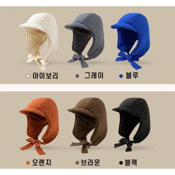 패딩 모자 군밤 남녀공용 인스타 틱톡 소품샵 비니 방한용품 연말 겨울 눈 귀달 (S35130634)
