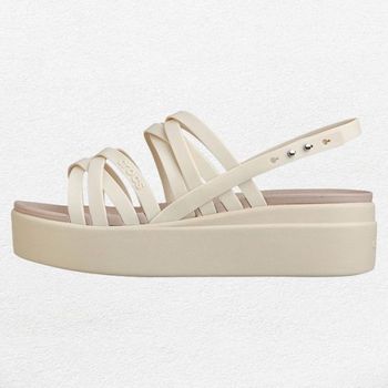 웨지 샌들 /V1- 206751-2Y2 / 브루클린 스트래피 로우 웨지 우먼 본 베이