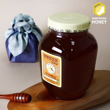 [함평나비꿀] 순수 천연꿀 감로꿀 2.4kg 선물세트 / 천연벌꿀 성적서 동봉
