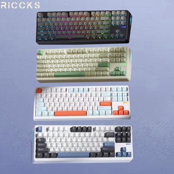 [해외] Riccks RS8 무선 게이밍 기계식 키보드 87키 GASKET구조 블루투스 RGB라이트 4000mAh/8000mAh
