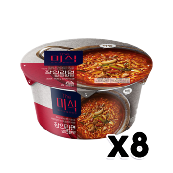 The 미식 장인라면 얼큰한맛 컵라면 큰컵용기면 106g x 8개