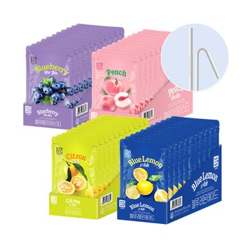 [트레이더스]파우치음료 40팩(복숭아10팩+블루베리10팩+블루레몬10팩+유자10팩)