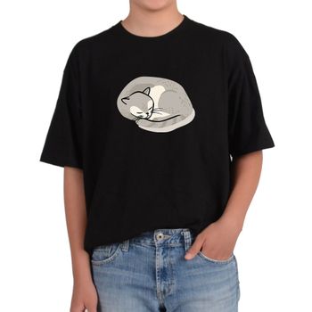 오버핏반팔티 고양이 야옹이 낮잠 추위 그림 모든사이즈 가족티