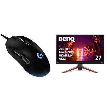 [해외] 세트 구매 Logicool G 게이밍 마우스 G403h + BenQ MOBIUZ EX270M 27인치 게이밍 모니터