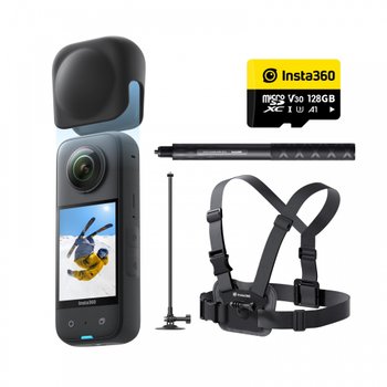 [해외] Insta360  X3-스키 키트 비공개 360도 방수 12인치 센서가 장착된 액션 카메라 카메라, 음성