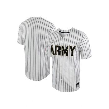 나이키 맨즈 화이트 블랙 Army Knights Pinstripe Replica Full-Button 베이스볼 야구화 저지 16
