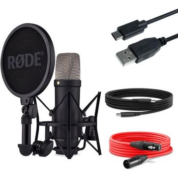 [해외] 독일 로데 마이크 방송용 Rode NT1 5th Generation XLR USB Studio Microphone 블랙 Keepdrum Ca